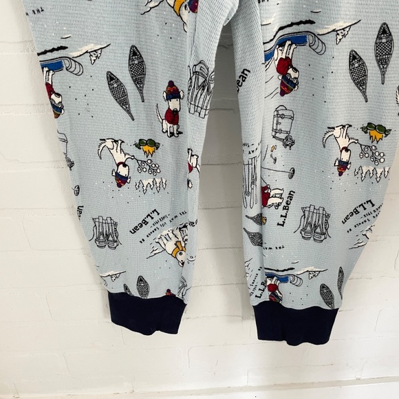 L.L. Bean Women’s Ski Underwear Pajama One piece Novelty print Waffle Blue M - Picture 7 of 14